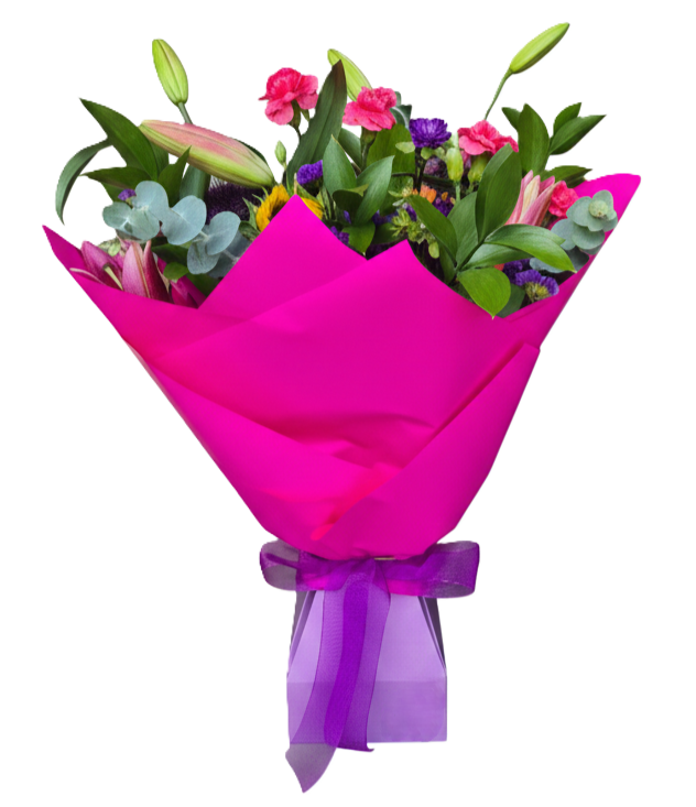 Cheerful bright seasonal flowers arranged in a convenient self-watering Vox Box, ready for delivery in South Auckland.