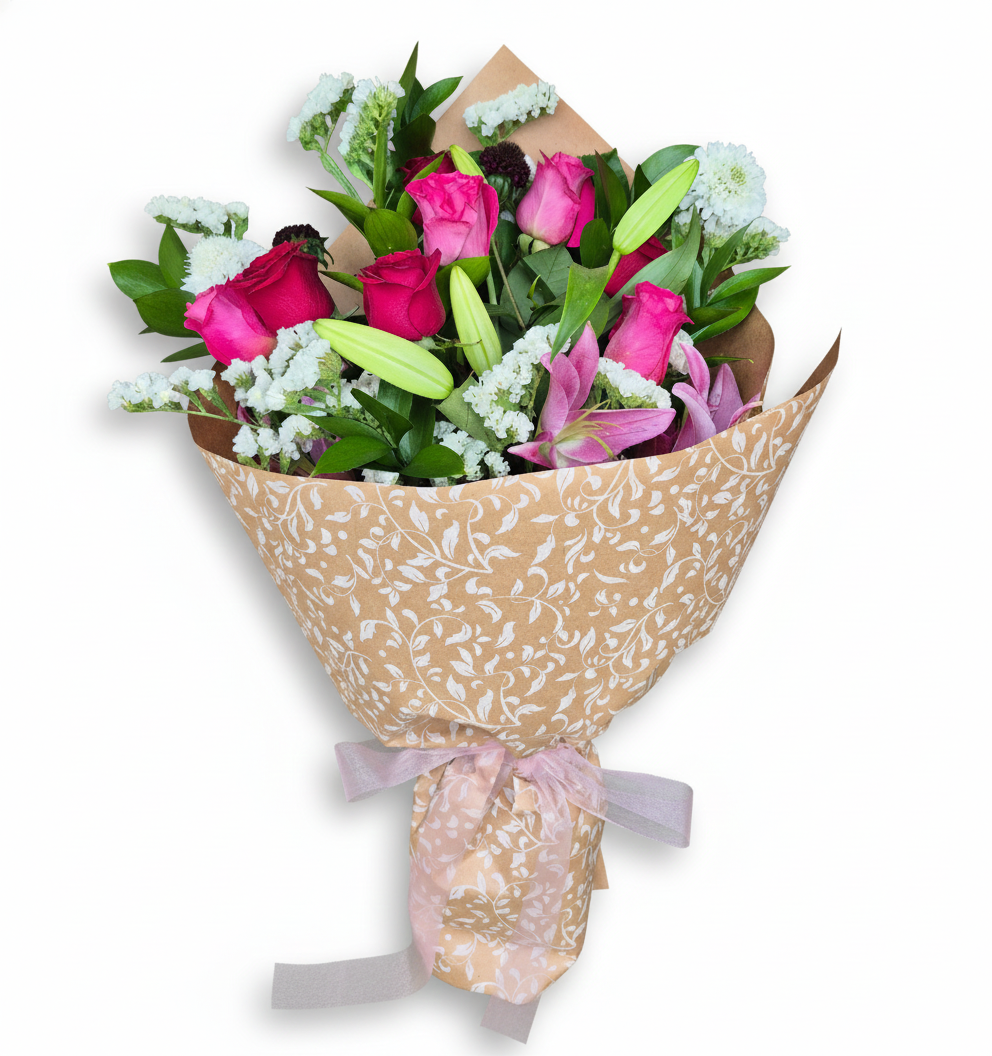 Vibrant celebration blooms presentation bouquet hand-crafted for graduation and award delivery in South Auckland.