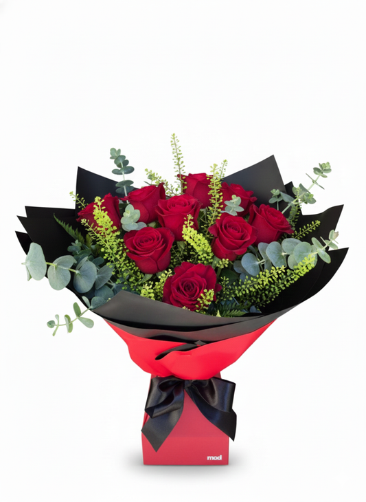 Dozen Red Roses in Vox Box