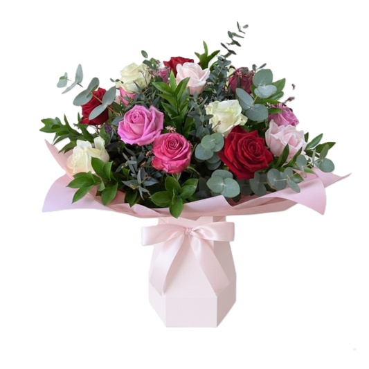 Spectacular flora fiesta bright mixed flower bouquet hand-crafted for celebration delivery in South Auckland by local growers.