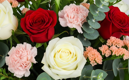 Large romantic bouquet of premium red and pink flowers for anniversary delivery in Auckland by Flowers on Ramarama.