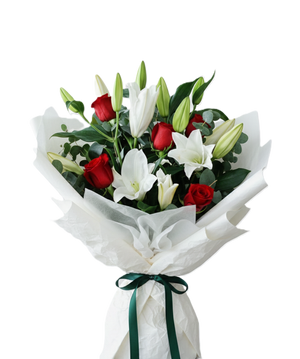 Passionate Purity Red & White Bouquet