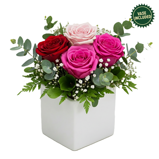 Classic sweetheart red rose bouquet featuring premium red roses and fresh greenery, hand-crafted for anniversary and romantic delivery in Auckland.