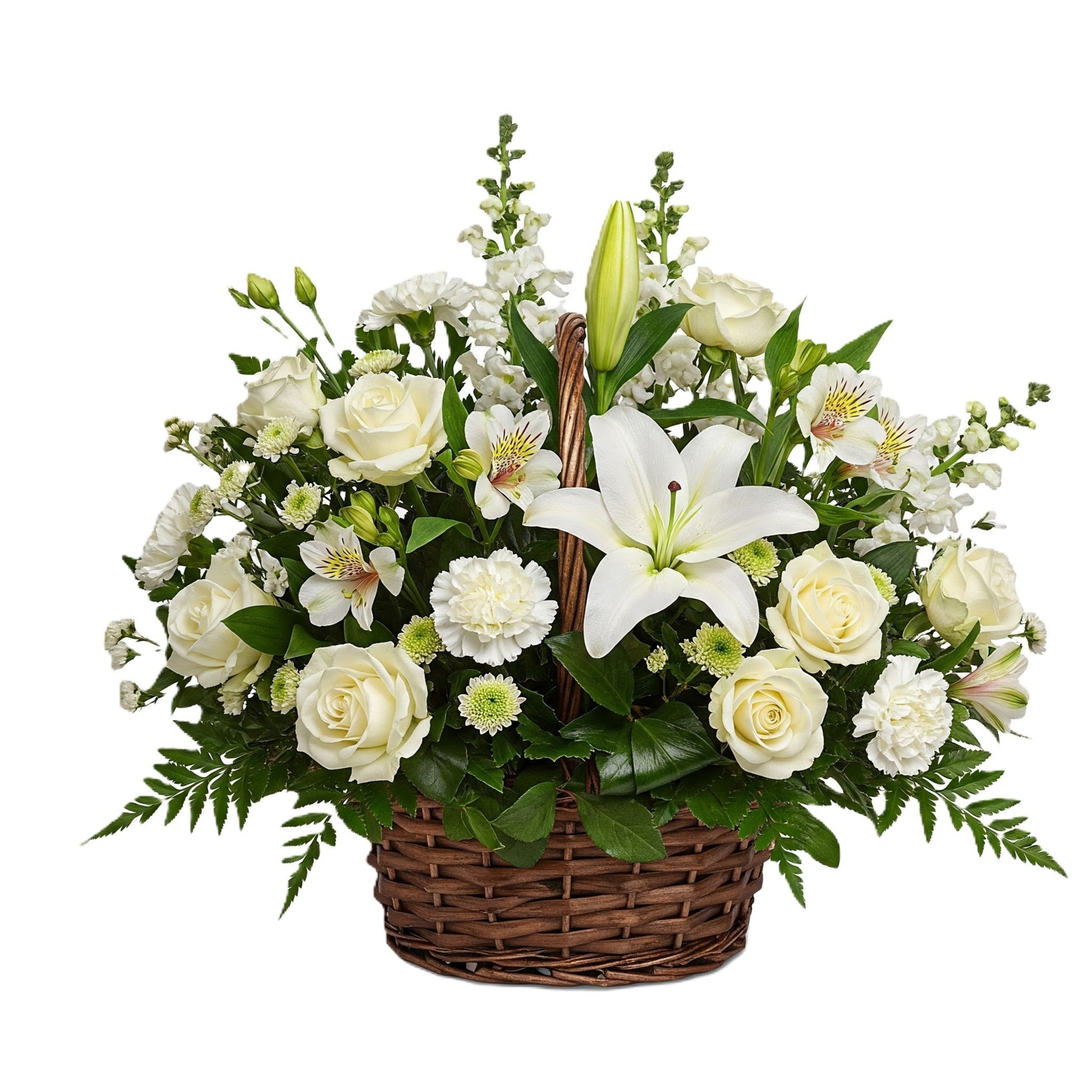 Respectful tranquil memories sympathy flower arrangement hand-crafted for condolence delivery in South Auckland.