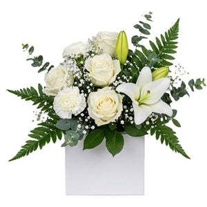 White Symphony Lily & Rose Arrangment